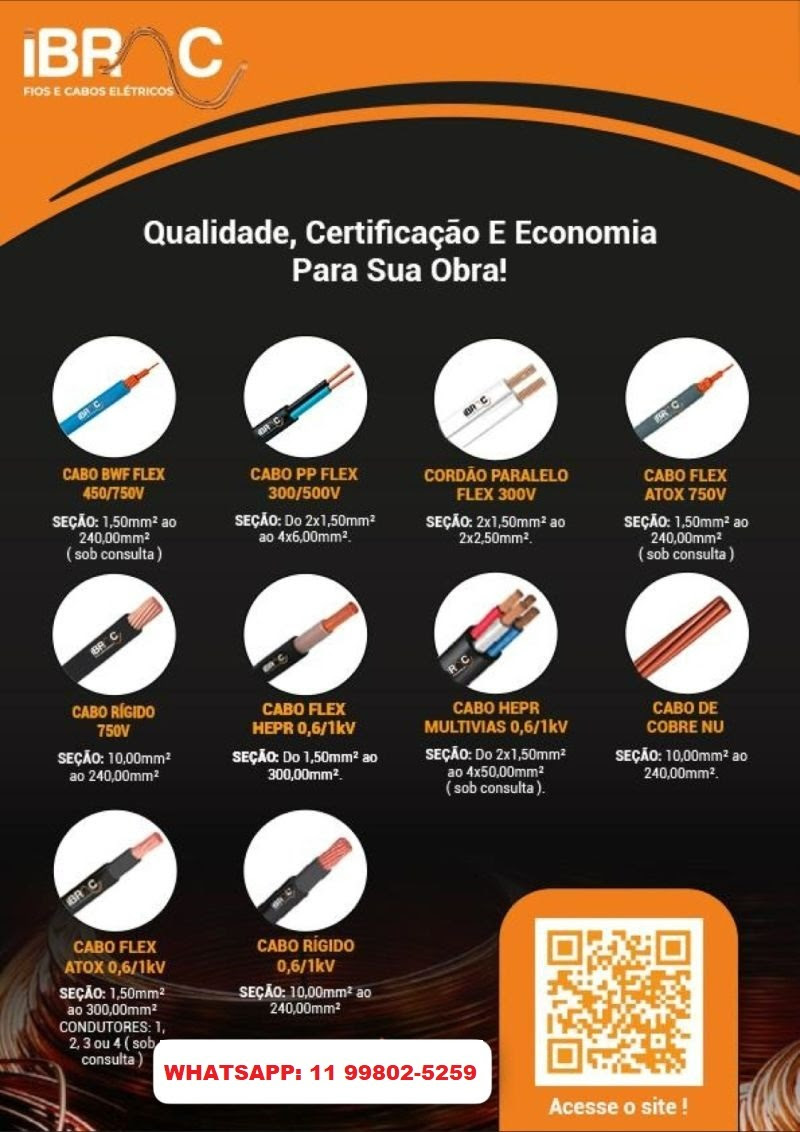 Item IBRAC FIOS E CABOS - ELGIN - COPPERFIO - ENTRE OUTRAS FABRICAS DE ELTRICAS.