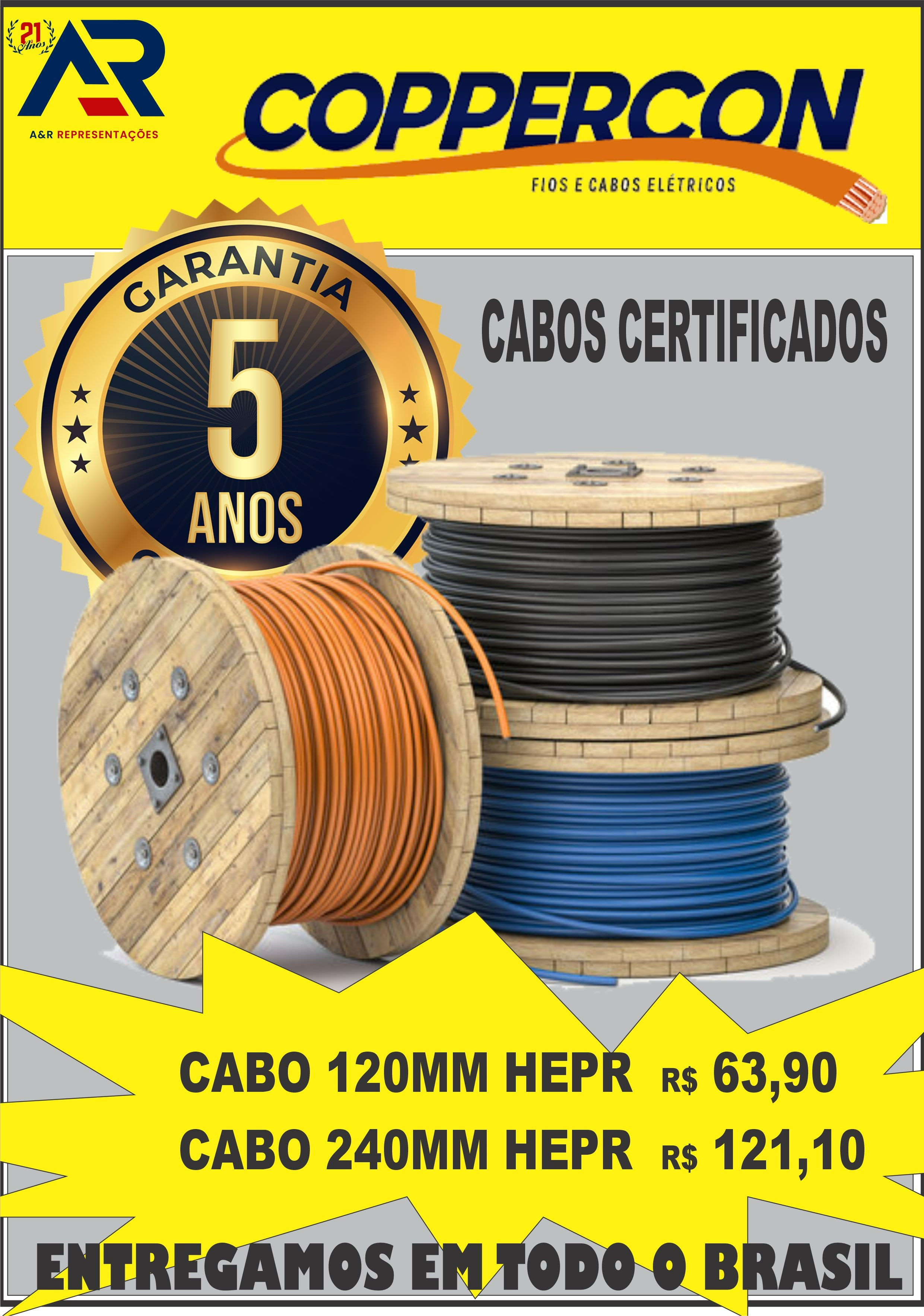 Item IBRAC FIOS E CABOS - ELGIN - COPPERFIO - ENTRE OUTRAS FABRICAS DE ELTRICAS.