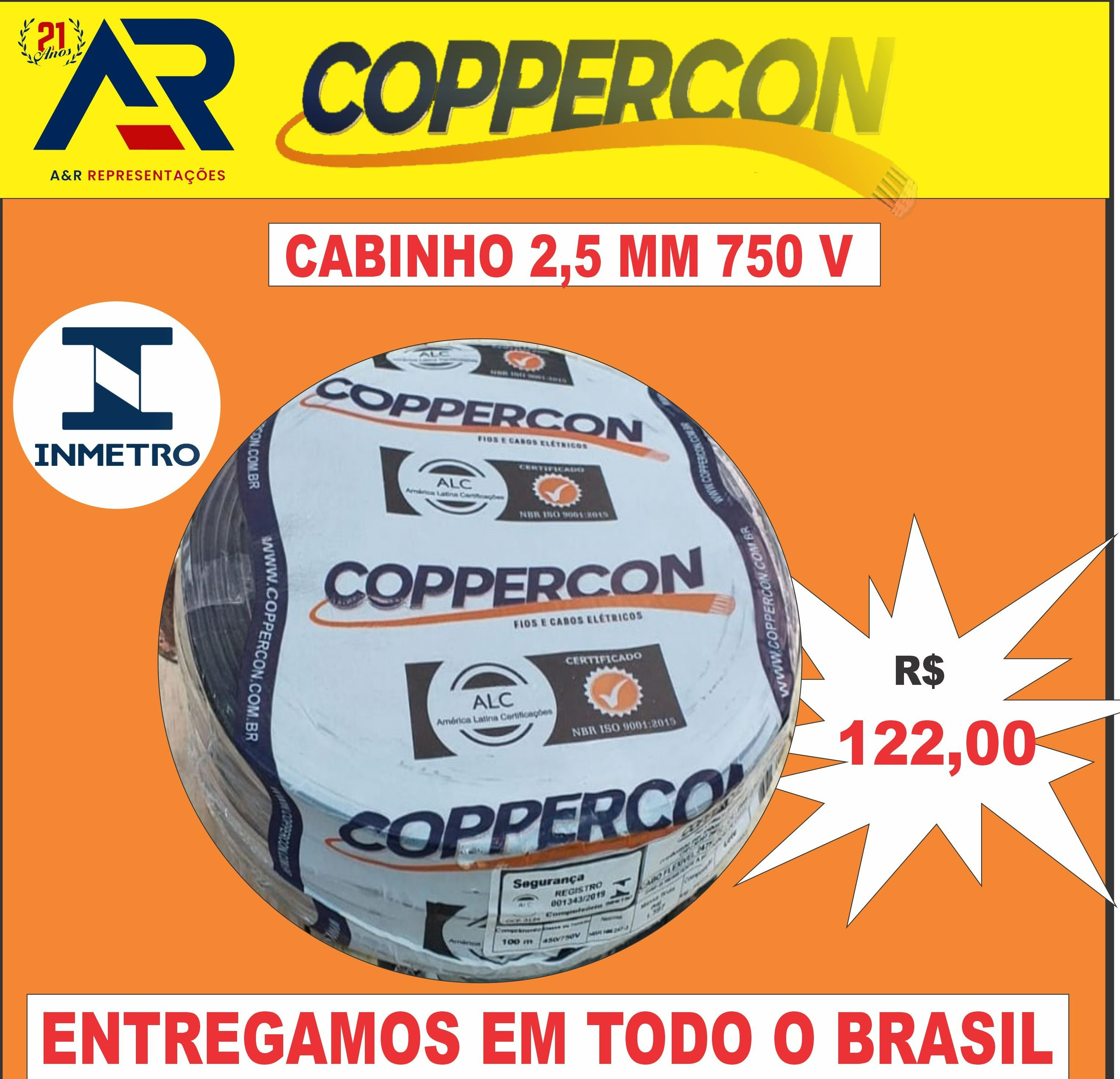 Item IBRAC FIOS E CABOS - ELGIN - COPPERFIO - ENTRE OUTRAS FABRICAS DE ELTRICAS.
