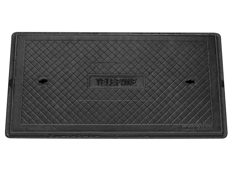 Item TAMPA DE FERRO NODULAR FUNDIDO COM ARO NÃO ARTICULADO – RETANGULAR – MODELO R1 - 0,39X0,63 CM