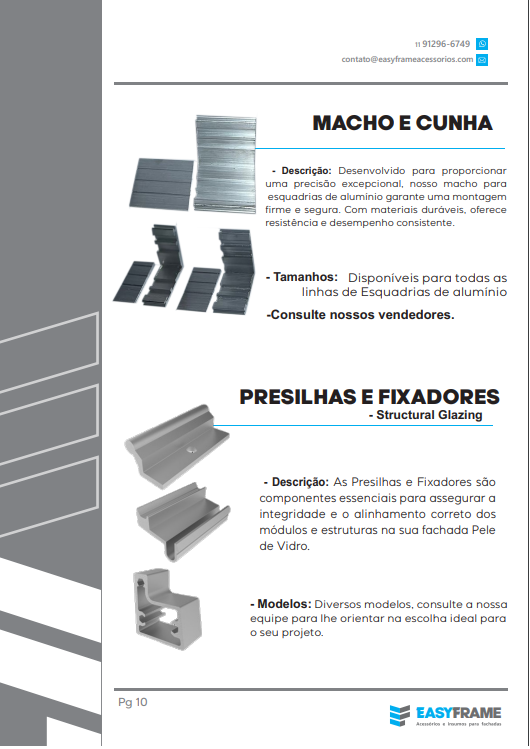 Item Macho e cunha e presilhas de fixação
