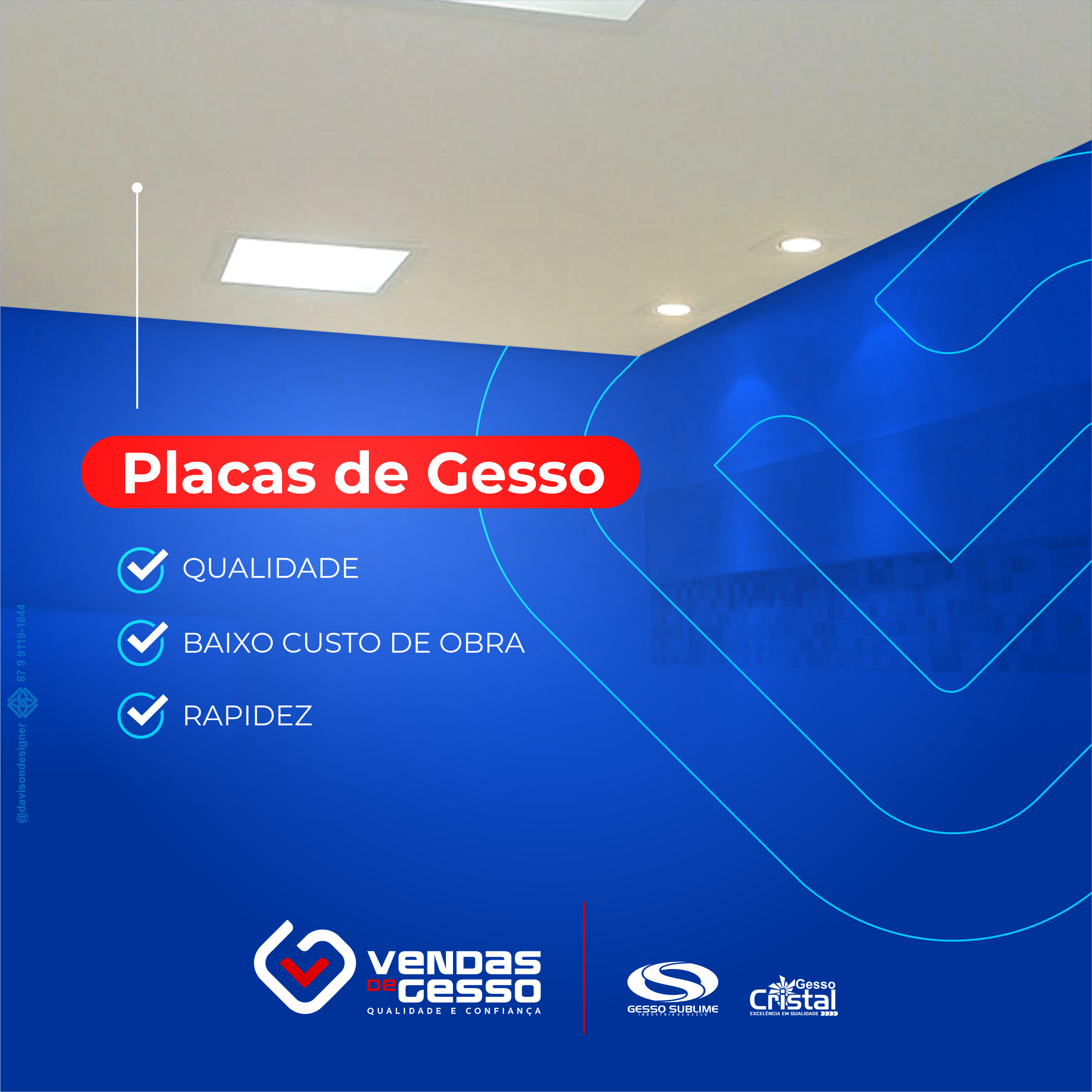 Item Placas de Gesso 60x60