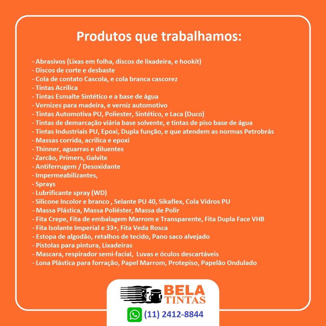 Item Tintas solventes e abrasivos