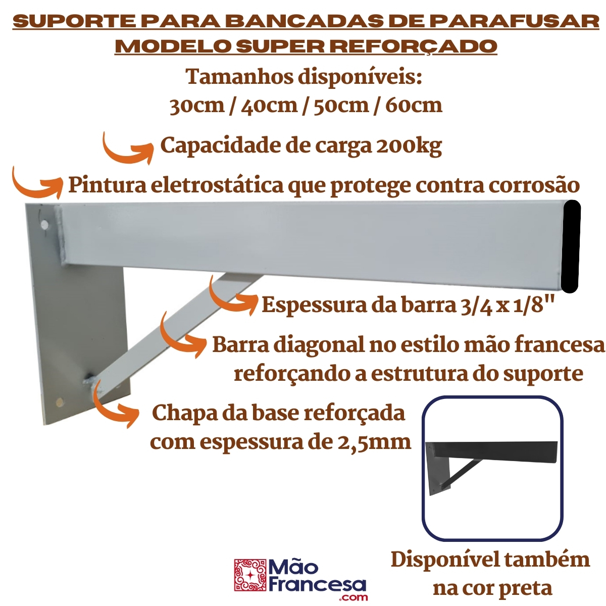 Item Suporte para Pias e Bancadas Super Reforçado