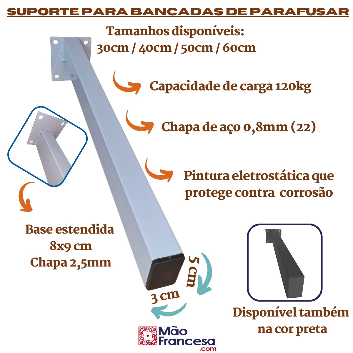 Item Suportes para Pias de Parafusar