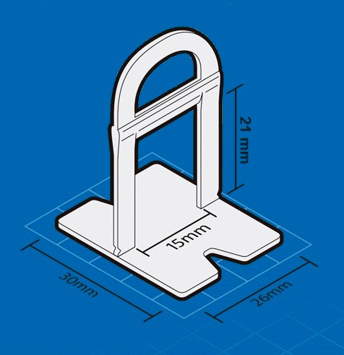 Item Presilha Nivela Piso - base  1 / 1,5 / 2 mm