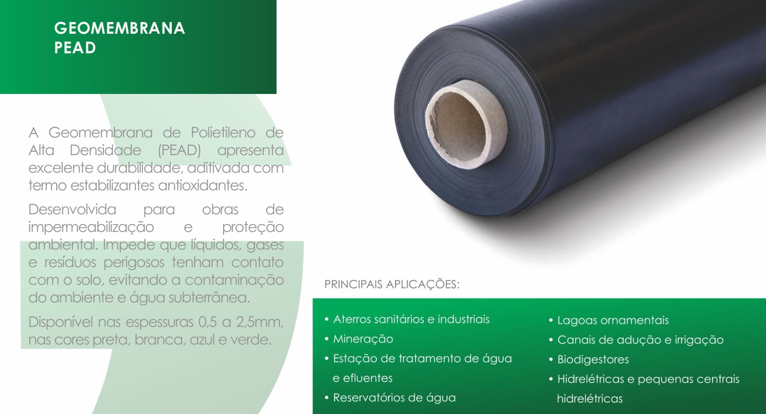 Item GEOMEMBRANA GEOSSITÉTICOS