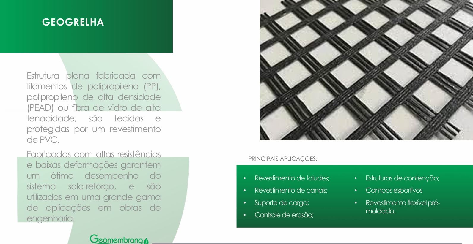 Item GEOMEMBRANA GEOSSITÉTICOS