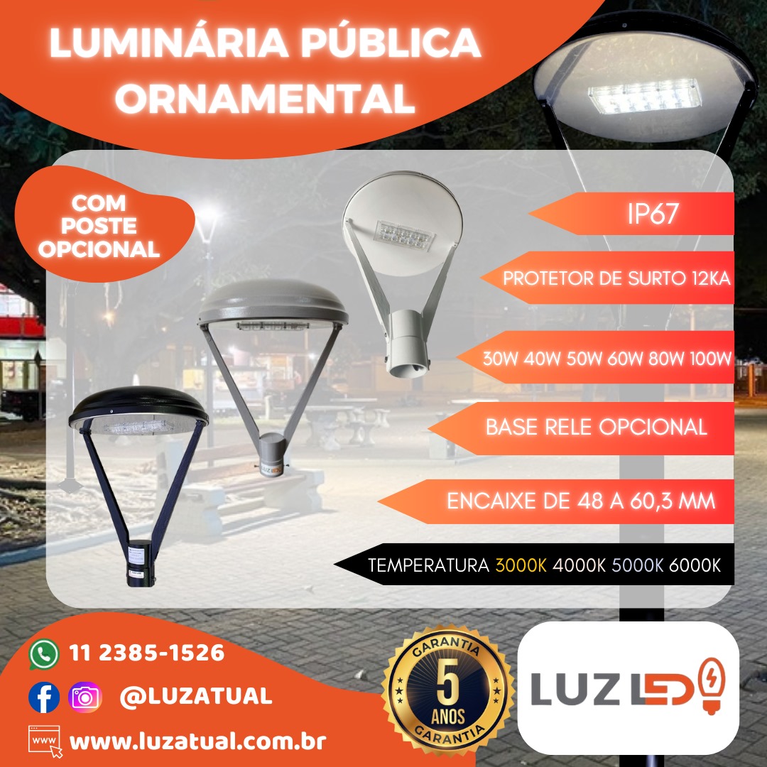 Item Fabricantes de Luminárias Públicas, Postes,  Braços e Matérias Elétricos em gerais.