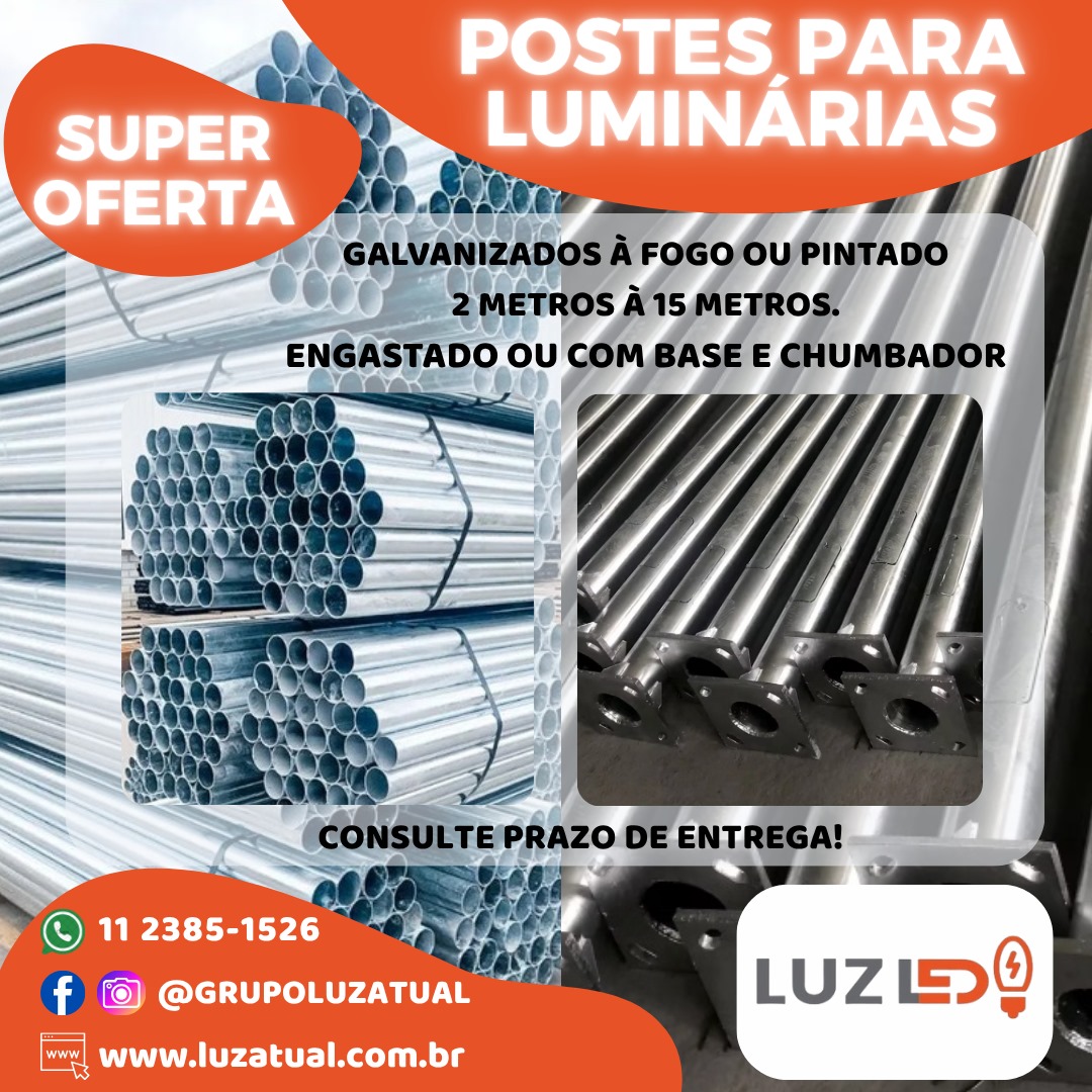 Item Fabricantes de Luminárias Públicas, Postes,  Braços e Matérias Elétricos em gerais.