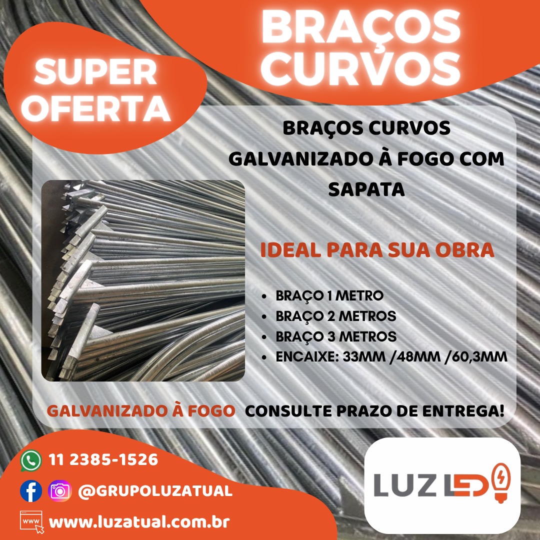 Item Fabricantes de Luminárias Públicas, Postes,  Braços e Matérias Elétricos em gerais.