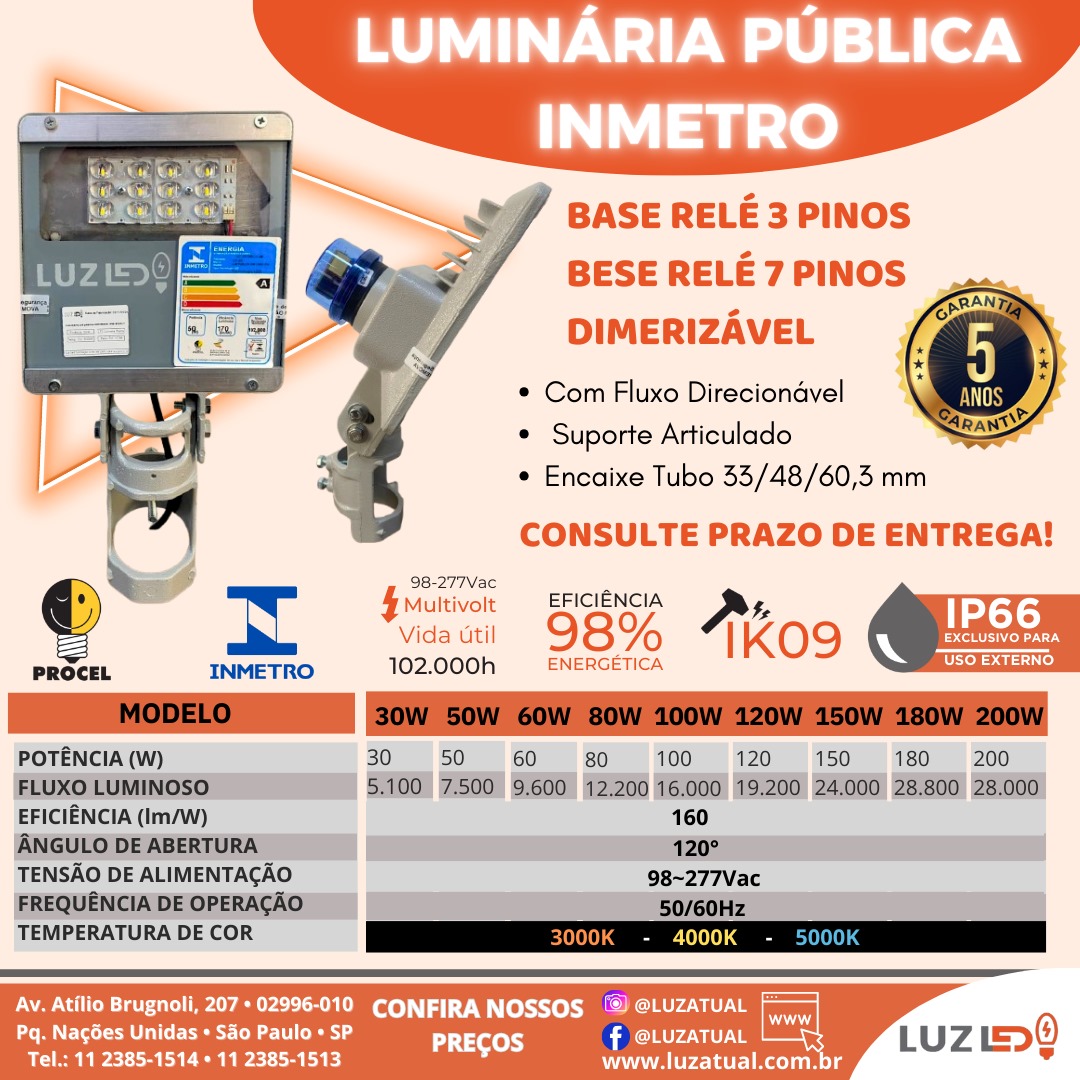 Item Fabricantes de Luminárias Públicas, Postes,  Braços e Matérias Elétricos em gerais.
