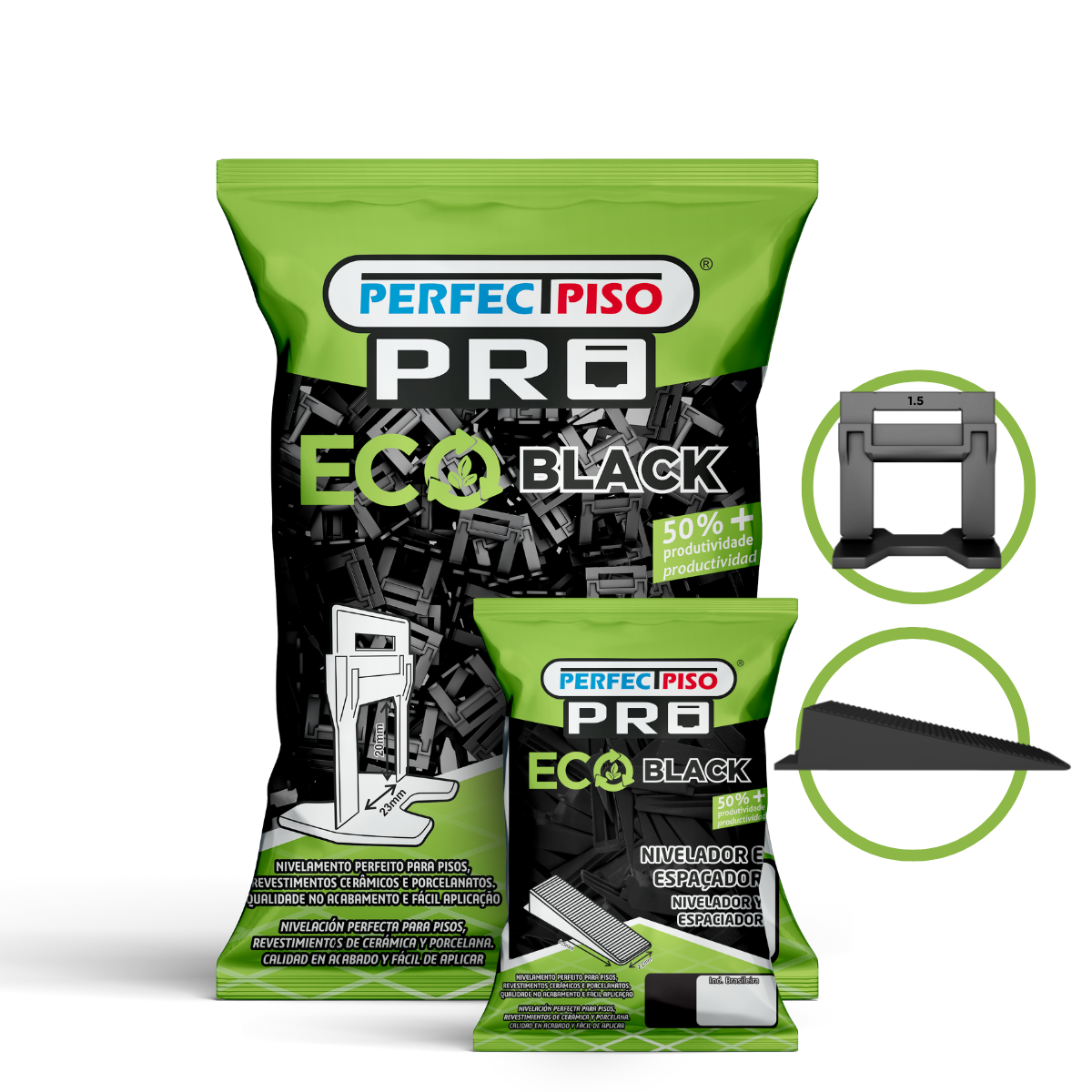 Item ESPAÇADORES DE PISOS LINHA PRO ECO BLACK (CUNHA LARGA)