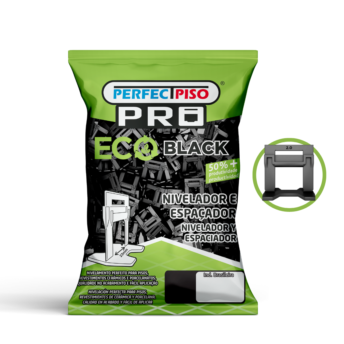Item ESPAÇADORES DE PISOS LINHA PRO ECO BLACK (CUNHA LARGA)