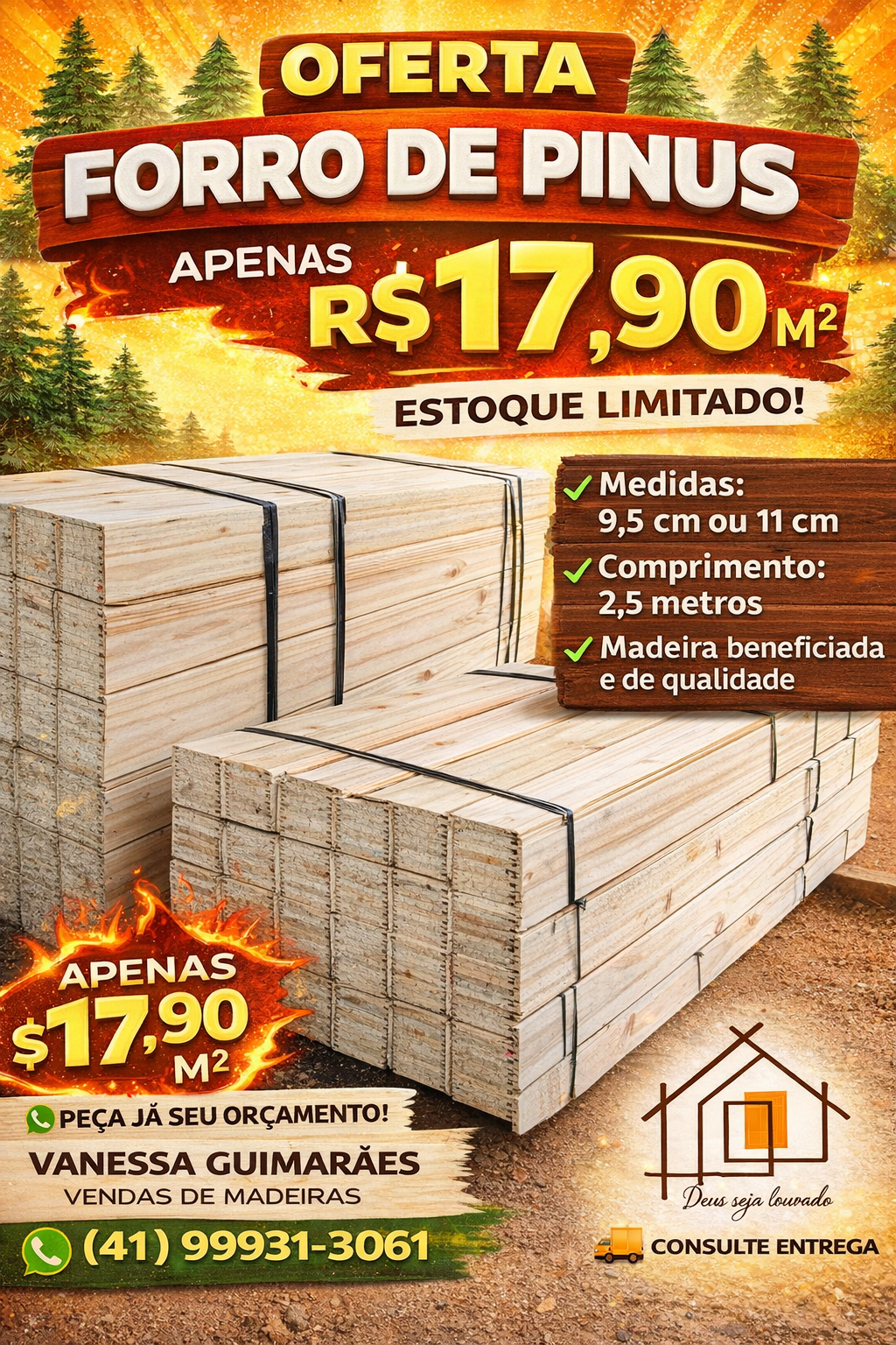 Item Madeira de Pinus com qualidade e preços excelentes