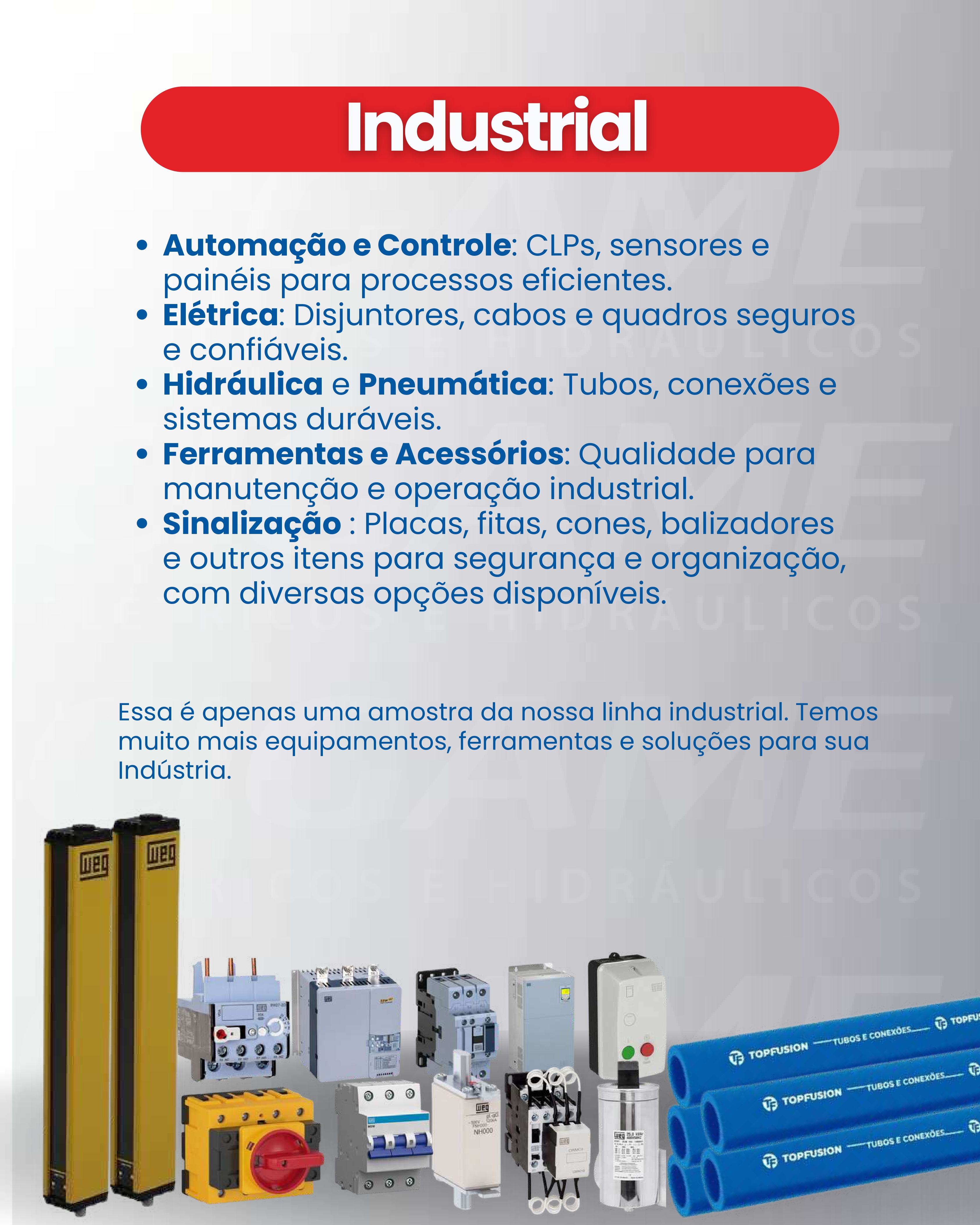 Item Material elétrico e hidráulico.