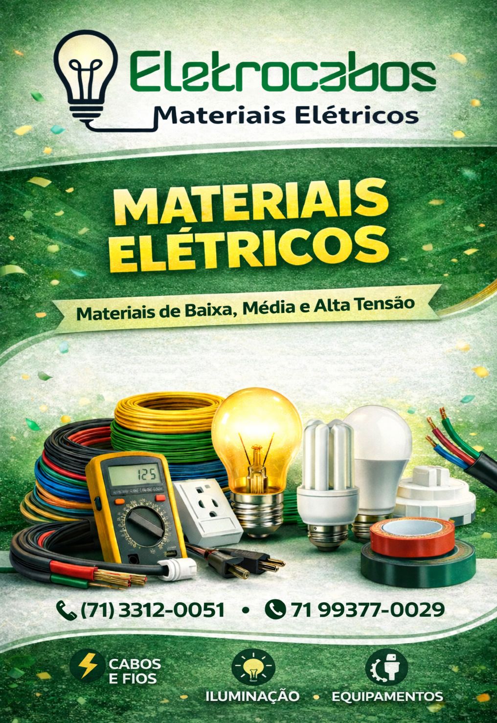 Item Materiais elétricos de baixa e alta tensão.