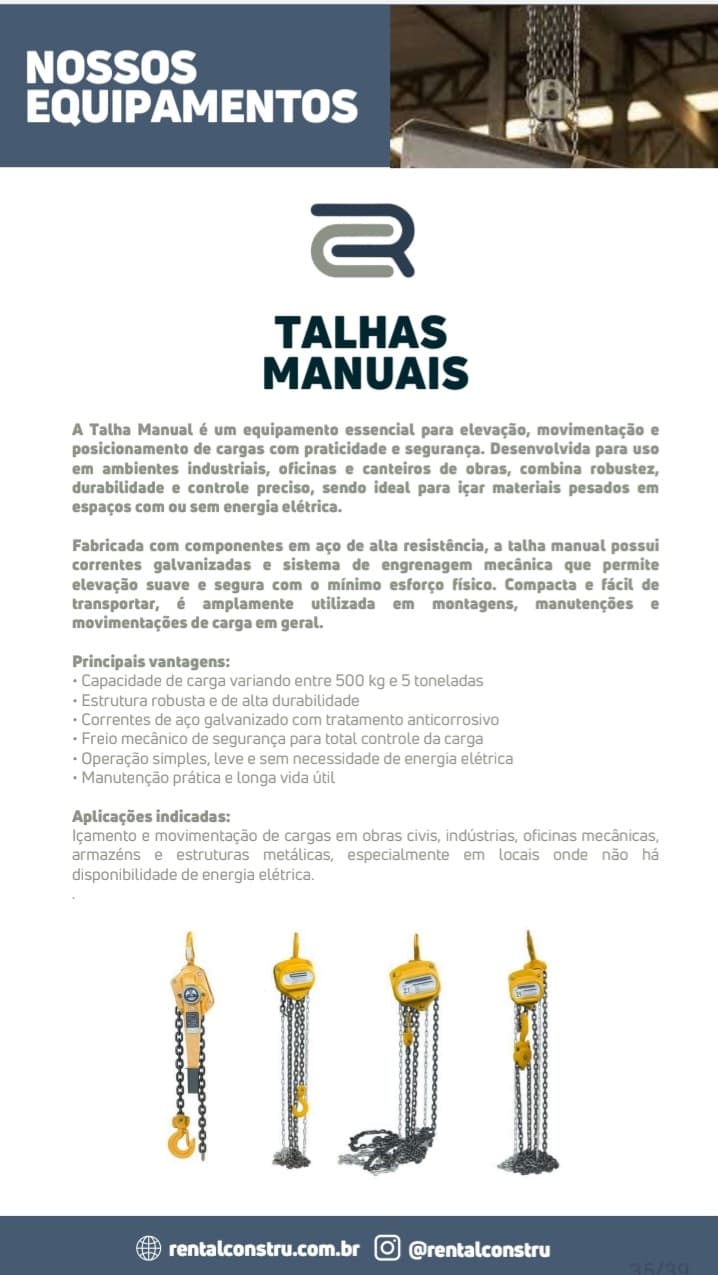 Item Portifólio de Equipamentos